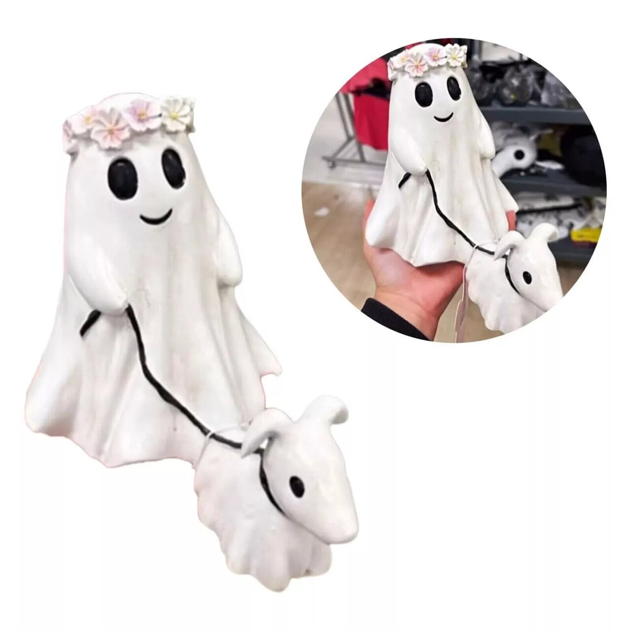 Kitcheniva Goblin And Ghoul Ghost Walking Dog Halloween Figurine